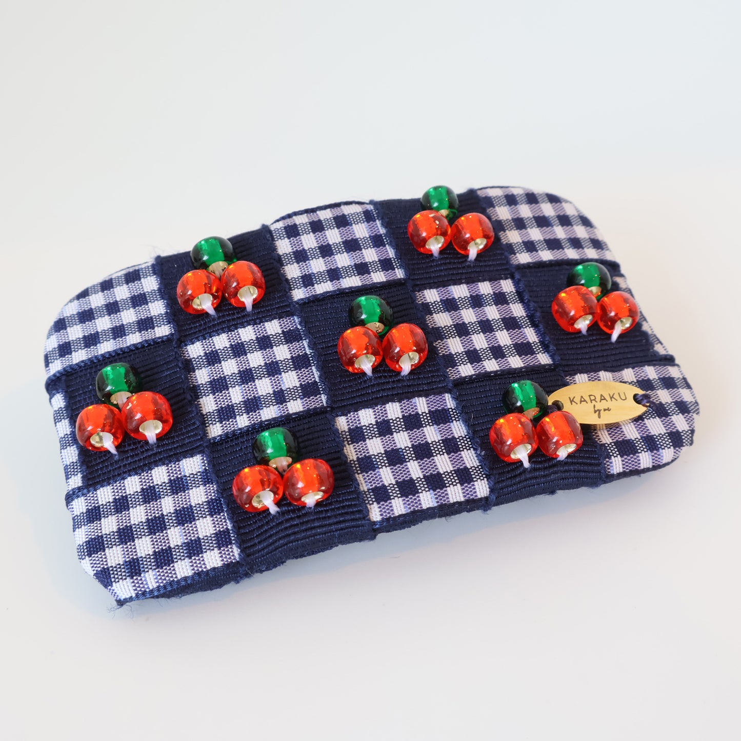 Cherry Gingham Delight Barrette【NAVY】