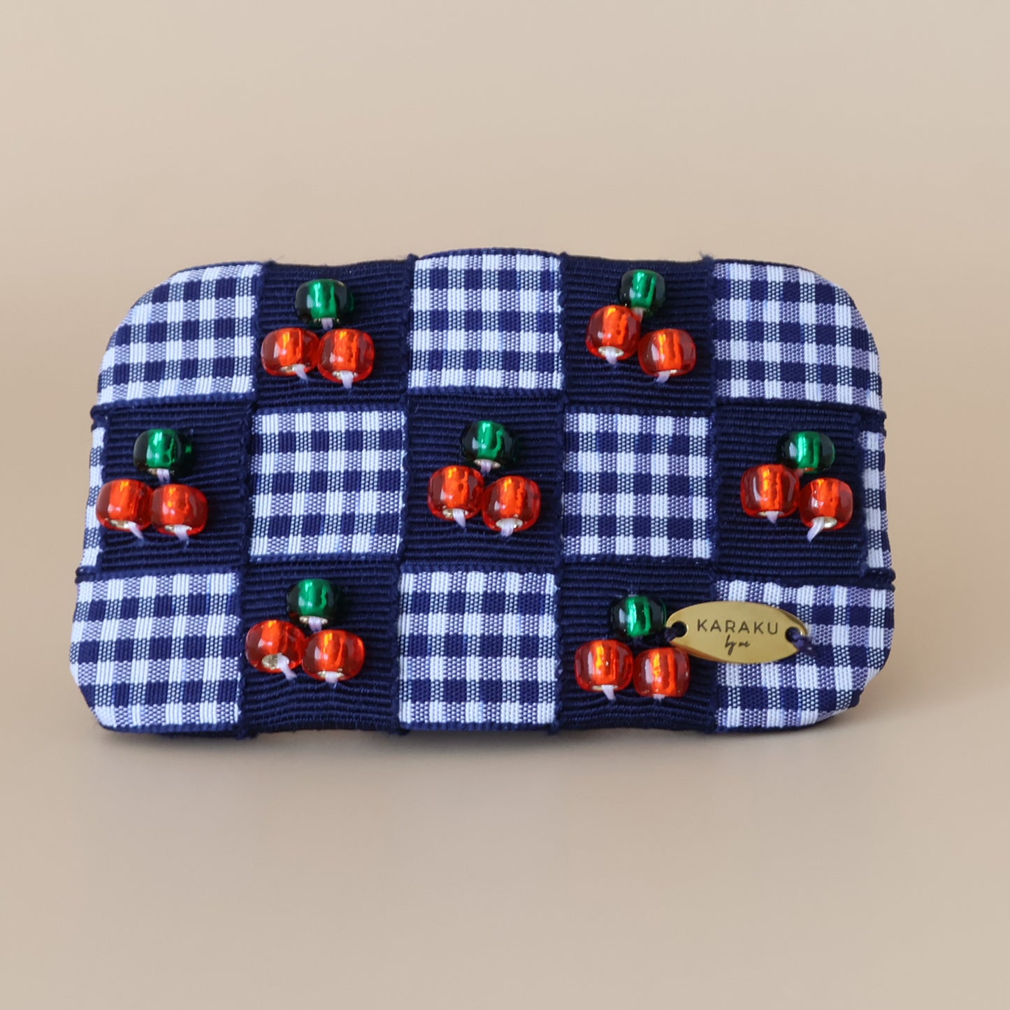 Cherry Gingham Delight Barrette【NAVY】