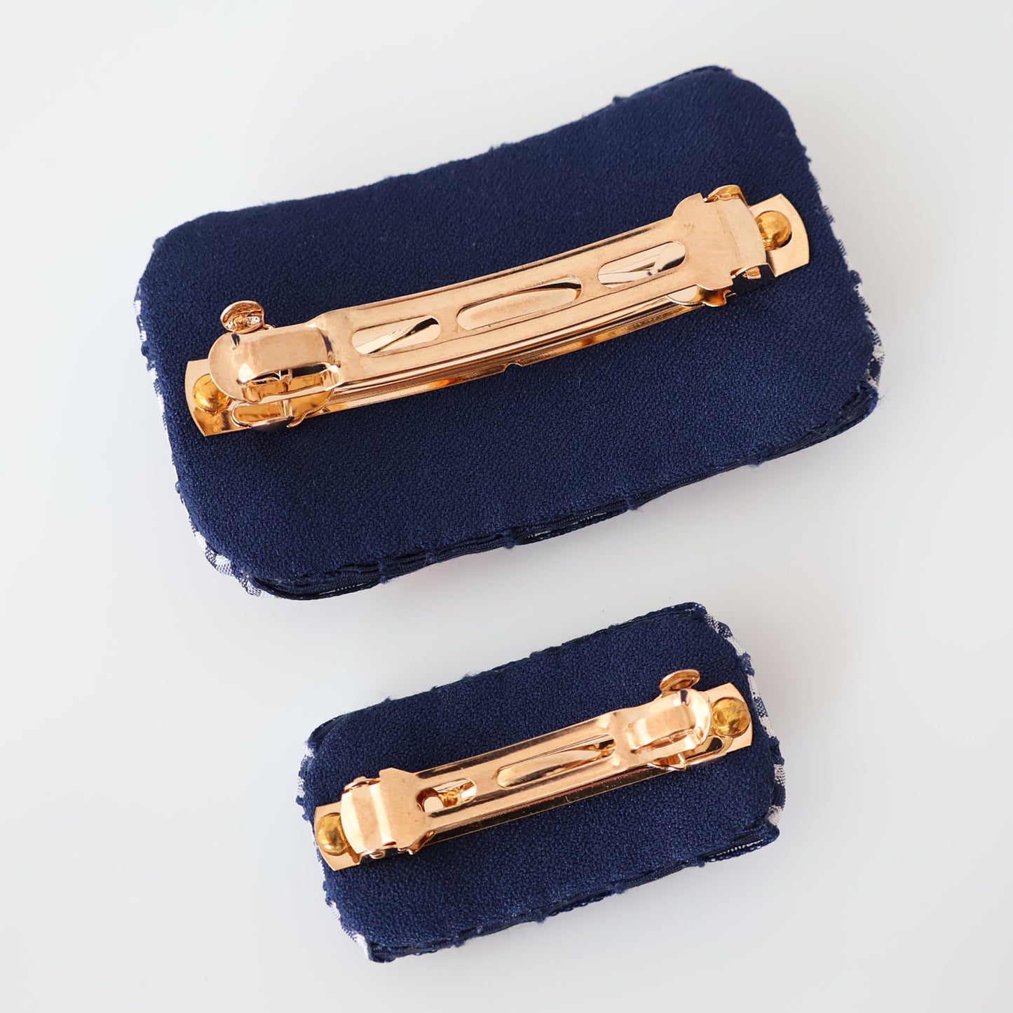Cherry Gingham Delight Barrette【NAVY】