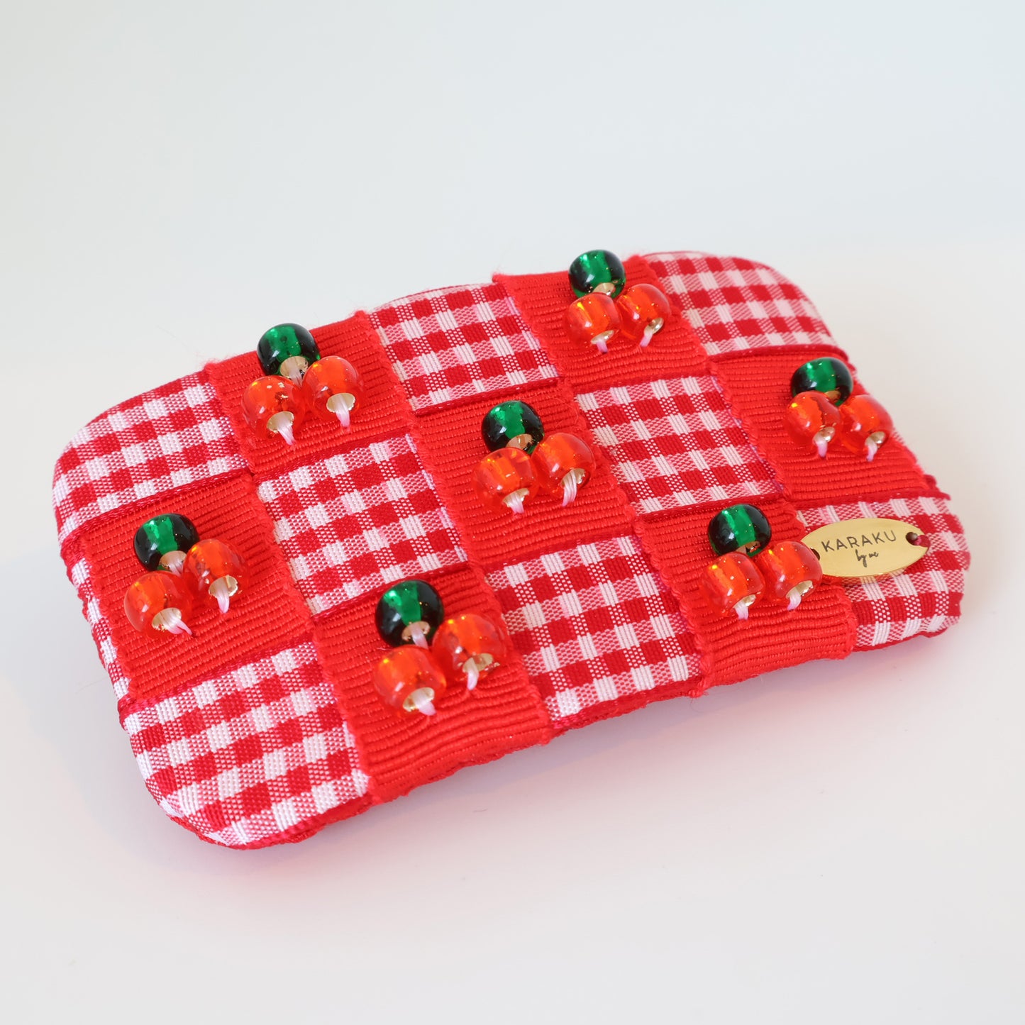 Cherry Gingham Delight Barrette【RED】