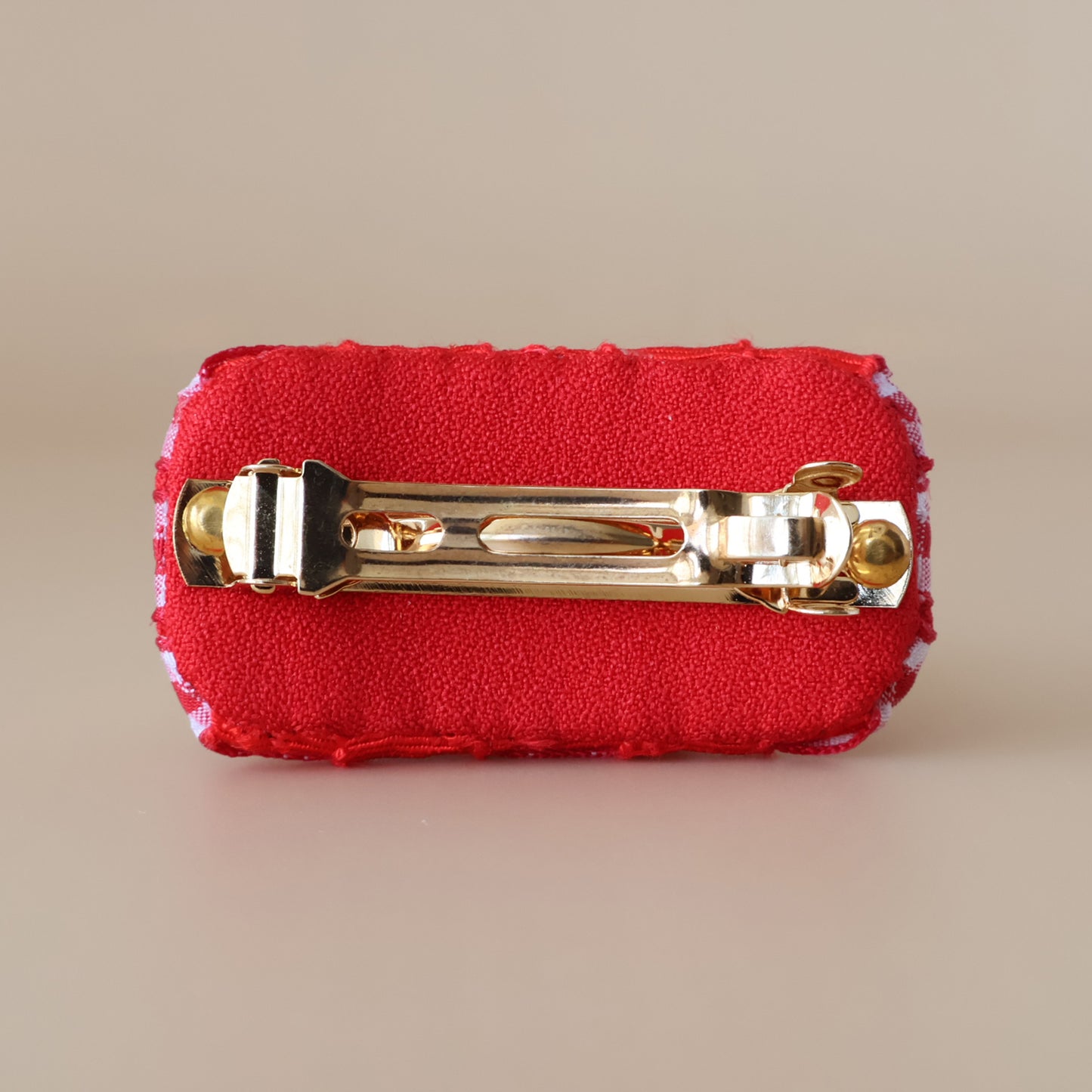 Cherry Gingham Mini Barrette【RED】