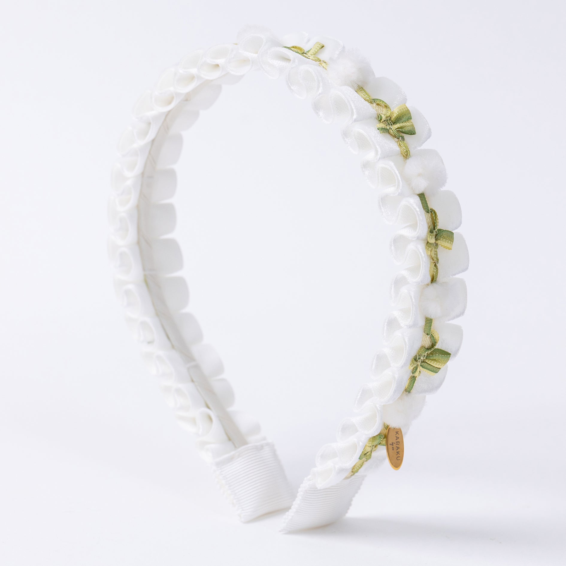 White Puffy Headband 3 Pcs Makeup Headband Set - Puffy Spa Headbands for Women  main image 3