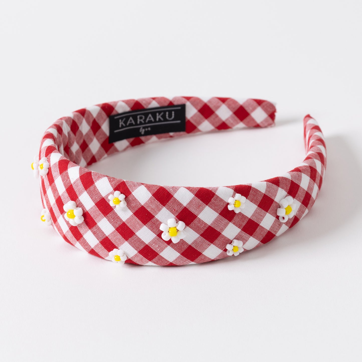 Gingham Daisy Headband【RED】