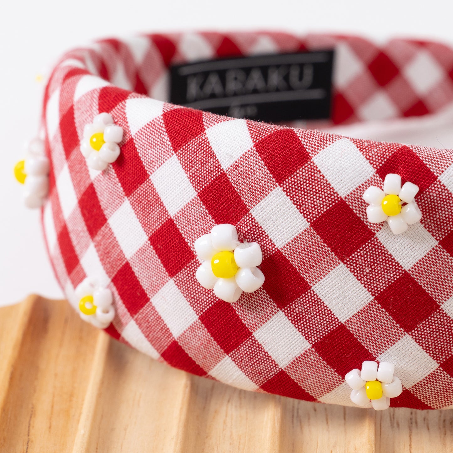 Gingham Daisy Headband【RED】
