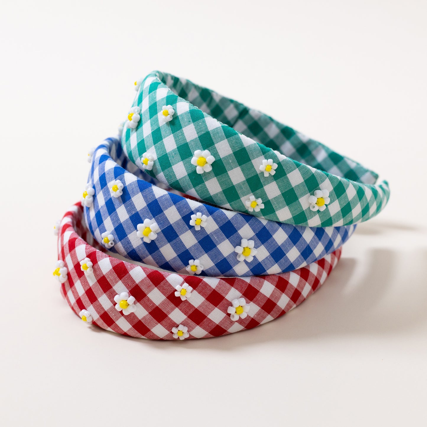 Gingham Daisy Headband【RED】