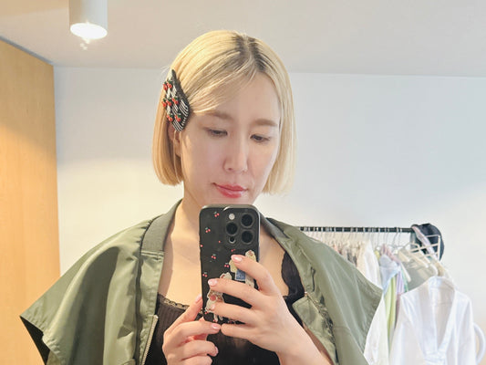 Outfit featuring Cherry Gingham Barrette