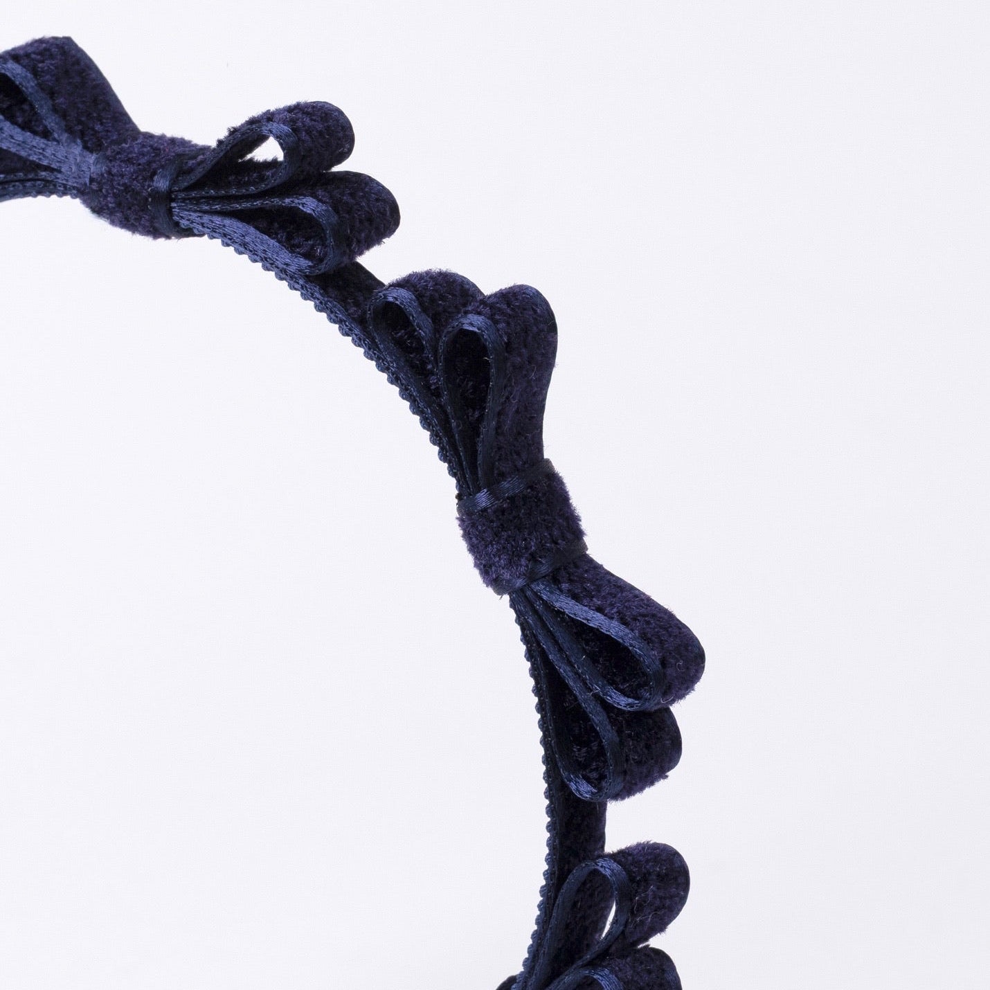⏰7月2日-7月5日受注⏰　Chenille Mini Ribbon Headband【NAVY】