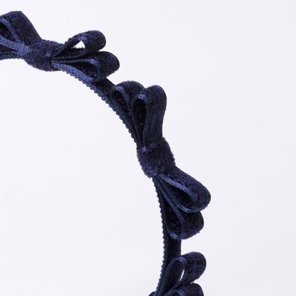 ⏰7月2日-7月5日受注⏰　Chenille Mini Ribbon Headband【NAVY】