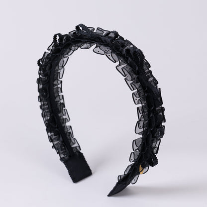 ⏰7月2日-7月5日受注⏰　Dot Frill Headband【BLACK】