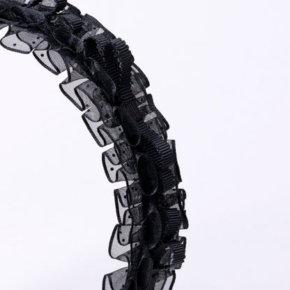 ⏰7月2日-7月5日受注⏰　Dot Frill Headband【BLACK】