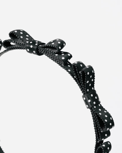 Dot Mini Ribbon Headband【BLACK】