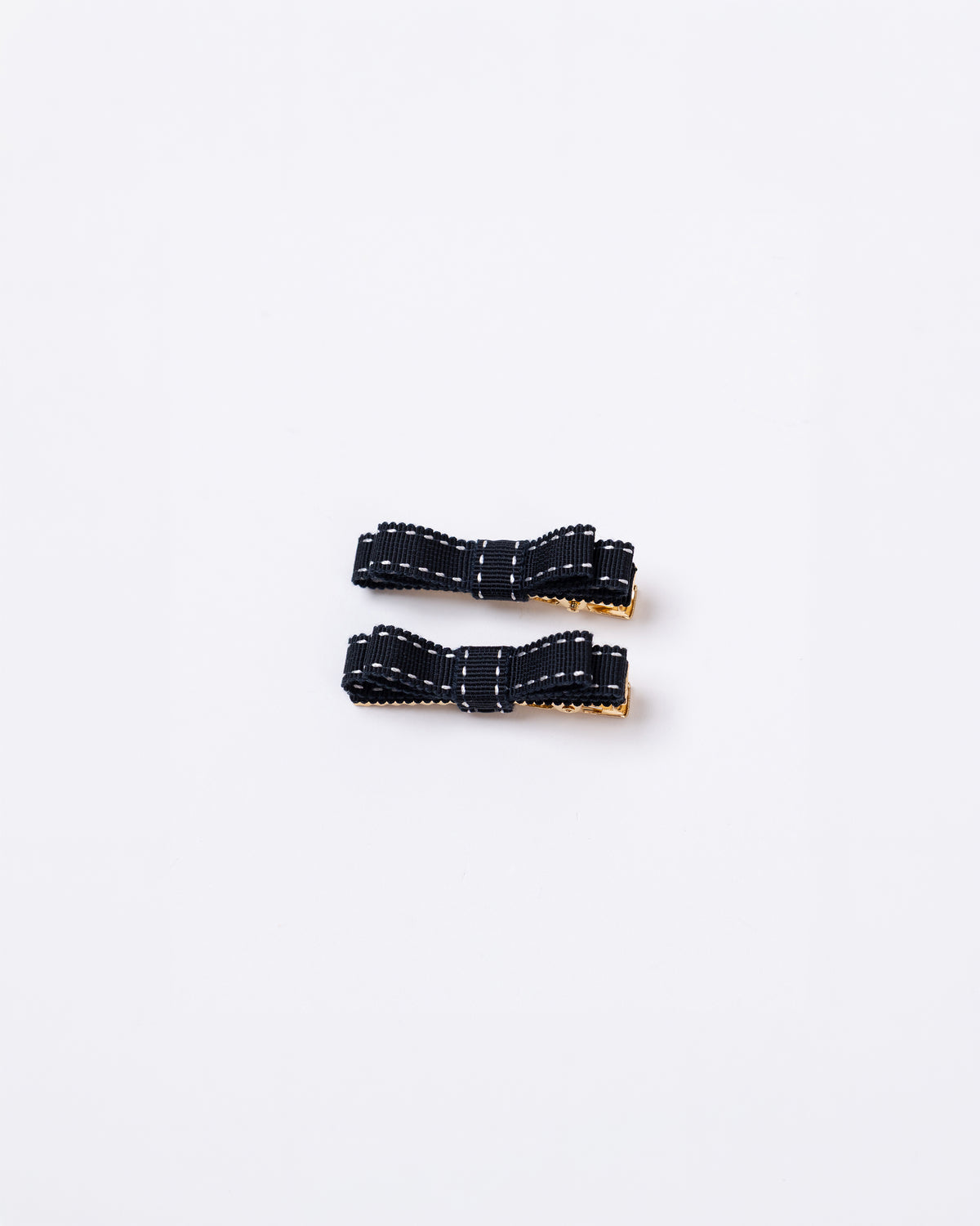 ⏰Sep10-13 Limited Order⏰Stitch Mini Ribbon Hair Clip【BLACK】