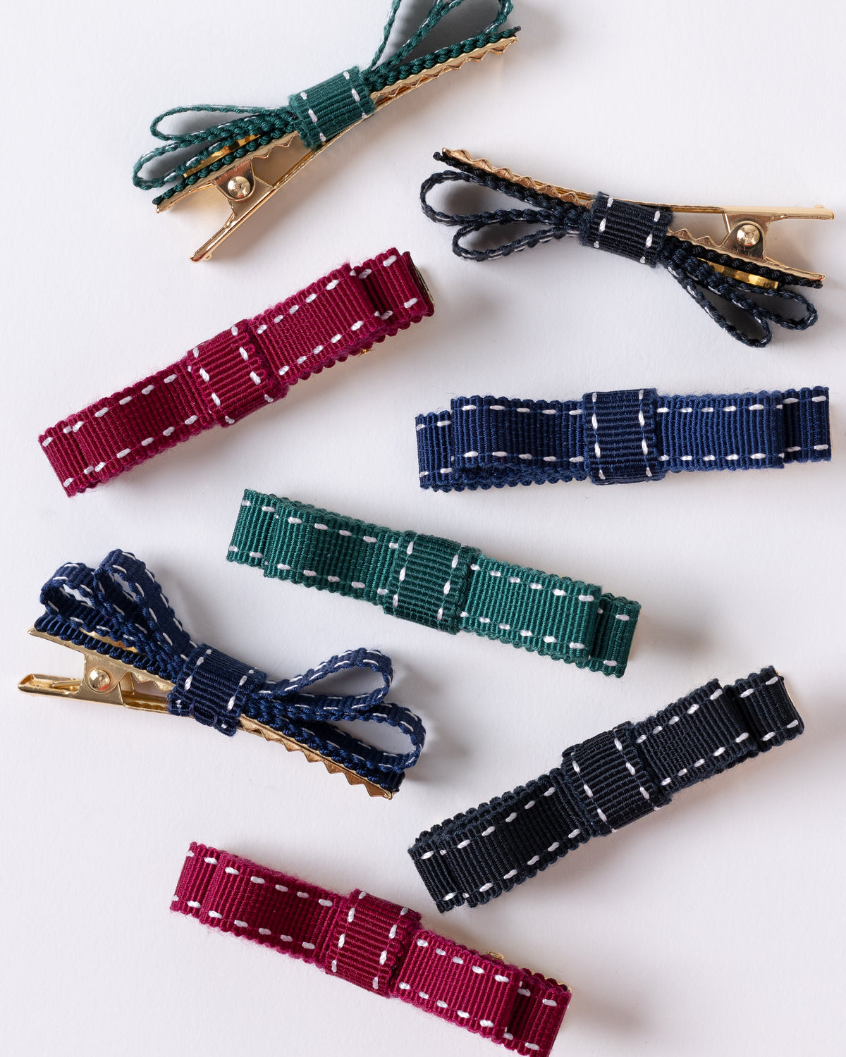 ⏰Sep10-13 Limited Order⏰Stitch Mini Ribbon Hair Clip【BLACK】