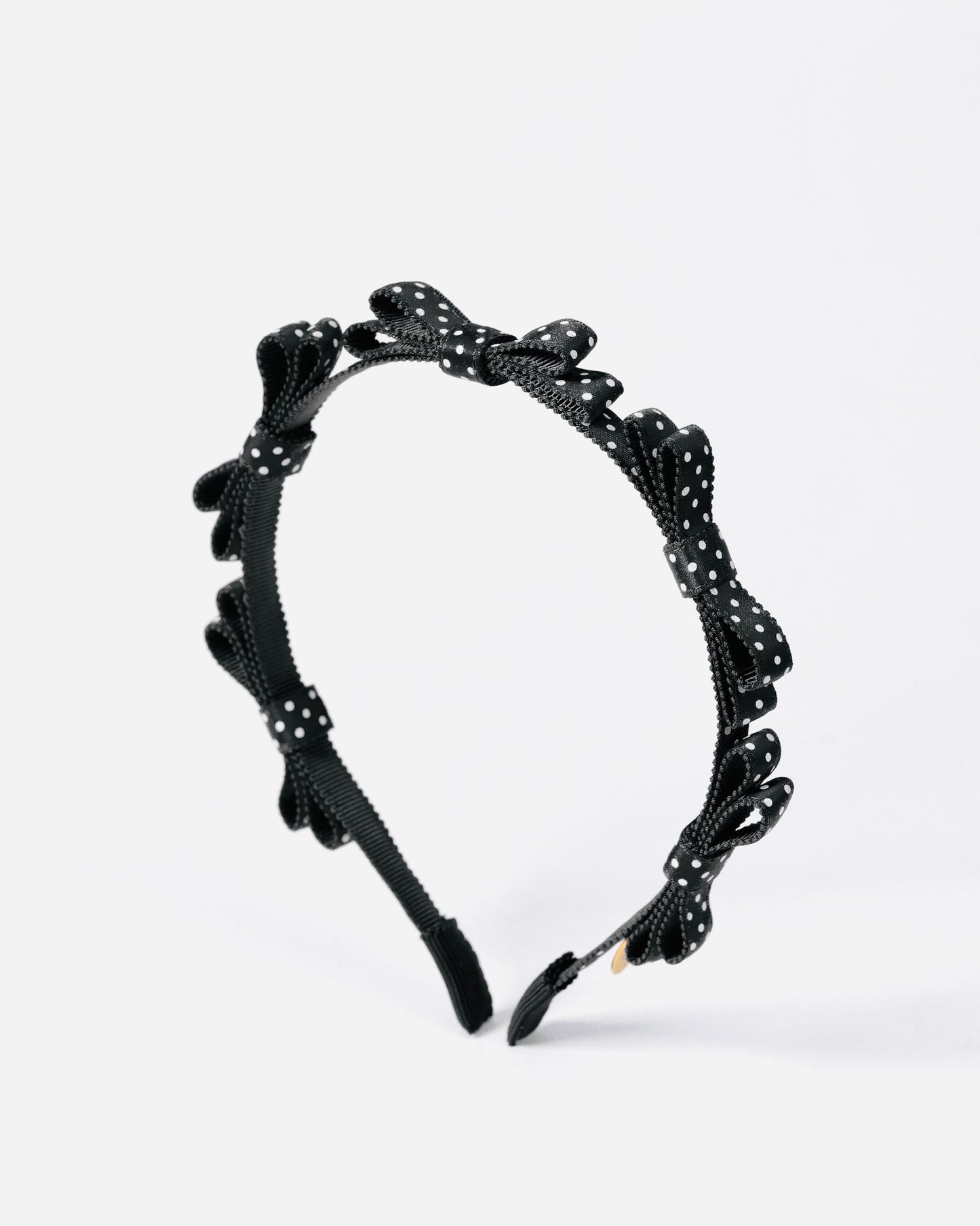 Dot Mini Ribbon Headband【BLACK】