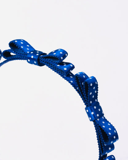 Dot Mini Ribbon Headband【NAVY】