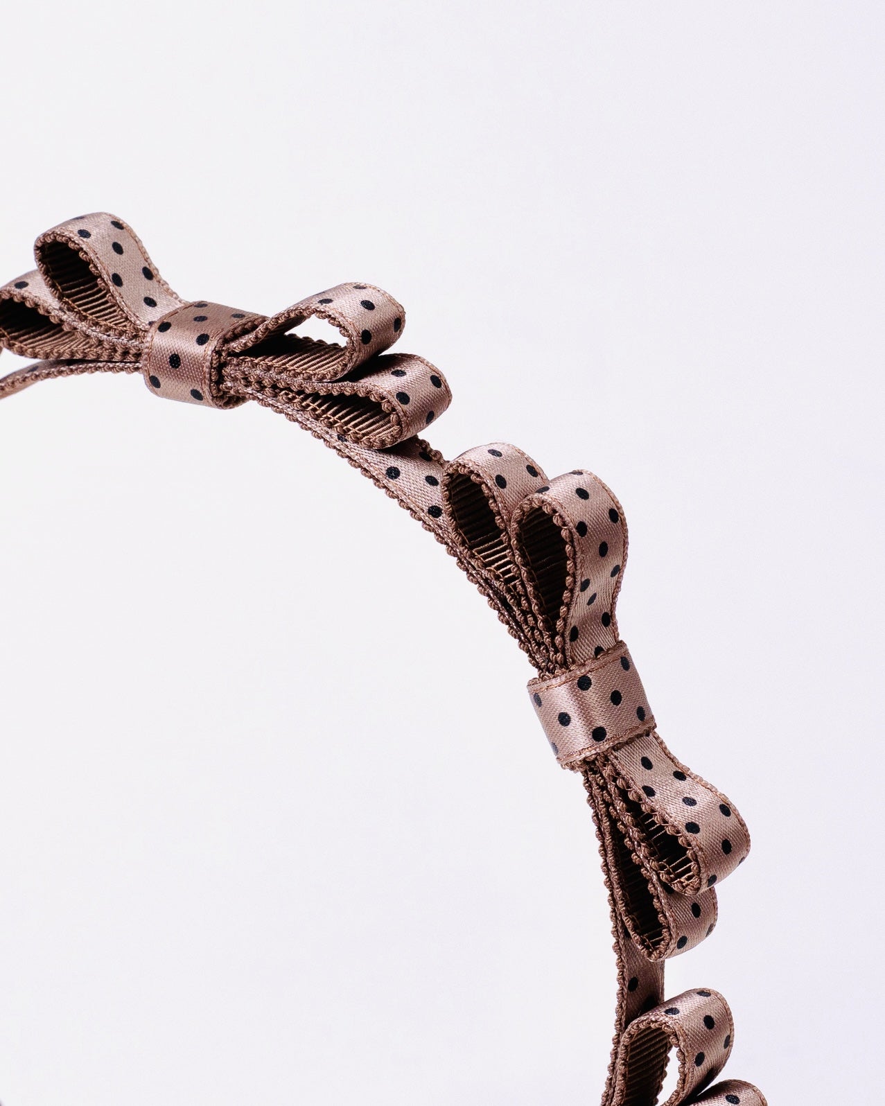 Dot Mini Ribbon Headband【BROWN】
