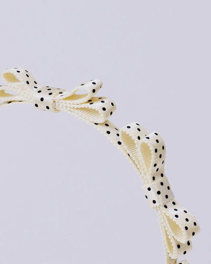 Dot Mini Ribbon Headband【IVORY】