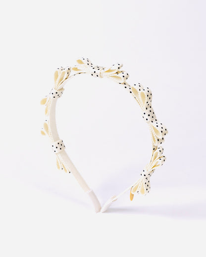 Dot Mini Ribbon Headband【IVORY】
