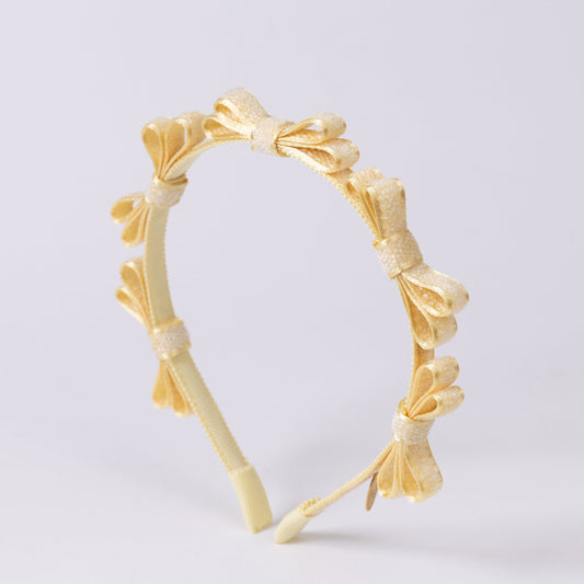 ⏰7月2日-7月5日受注⏰　Chenille Mini Ribbon Headband【YELLOW】