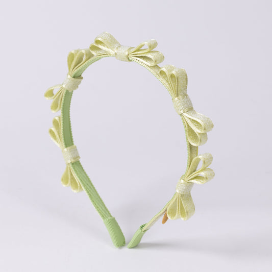 ⏰7月2日-7月5日受注⏰　Chenille Mini Ribbon Headband【LIME】