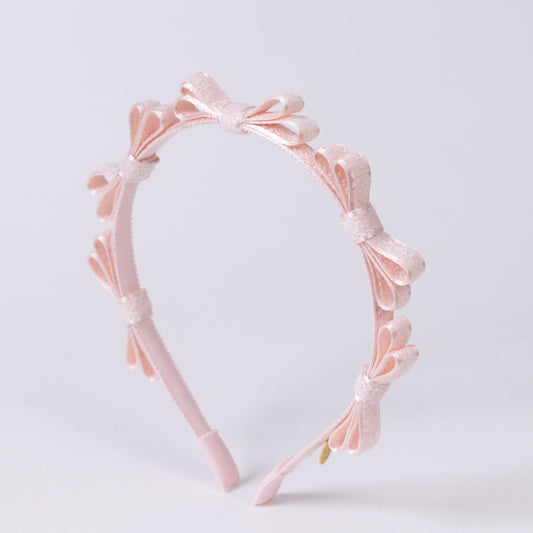 ⏰7月2日-7月5日受注⏰　Chenille Mini Ribbon Headband【PINK】
