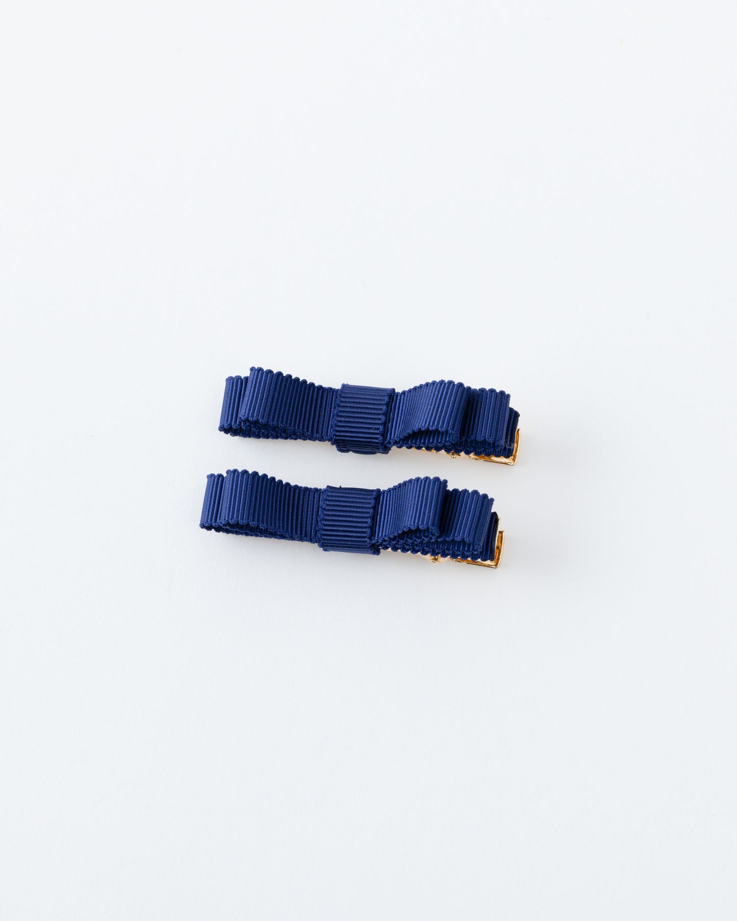 Mini Ribbon Hair Clip【NAVY】