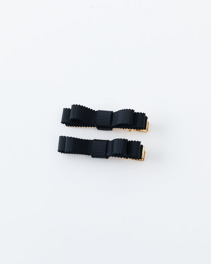 Mini Ribbon Hair Clip【BLACK】