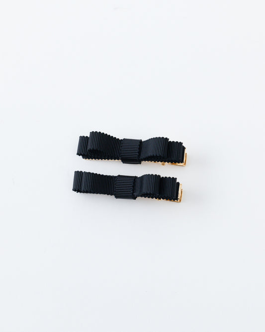Mini Ribbon Hair Clip【BLACK】
