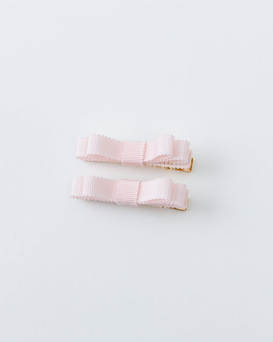 Mini Ribbon Hair Clip【PINK】