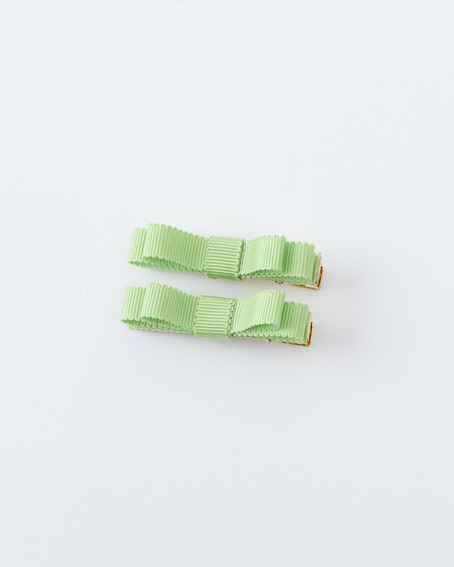 Mini Ribbon Hair Clip【GREEN】