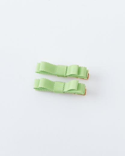 Mini Ribbon Hair Clip【GREEN】