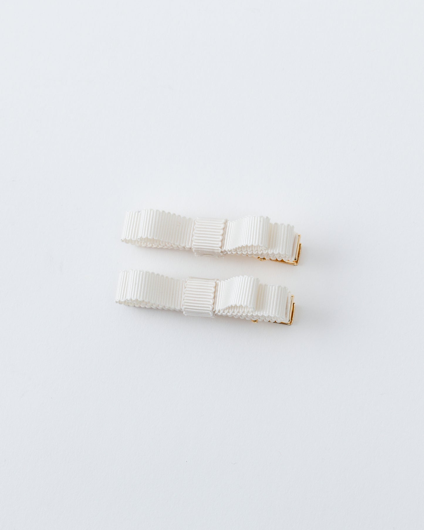 Mini Ribbon Hair Clip【IVORY】
