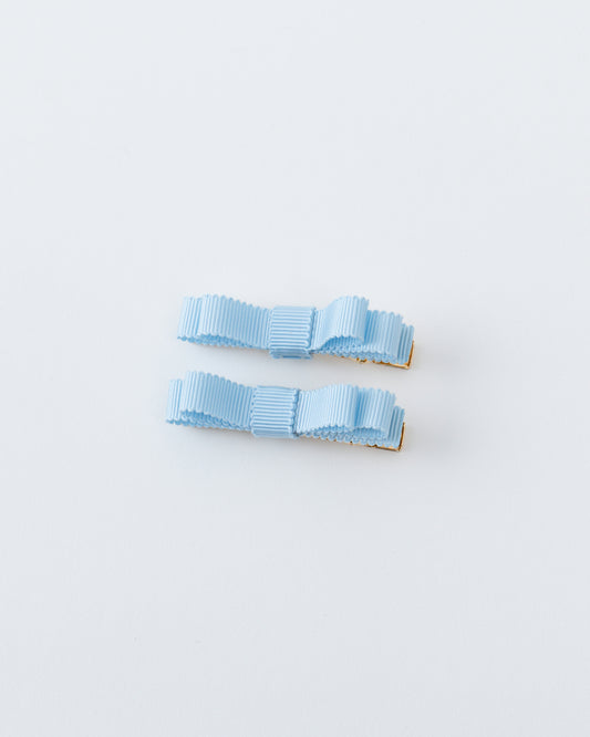 Mini Ribbon Hair Clip【BLUE】