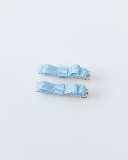 Mini Ribbon Hair Clip【BLUE】