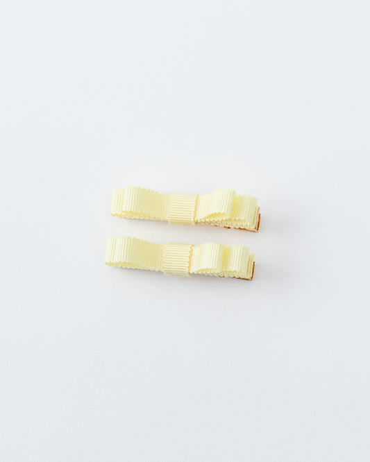 Mini Ribbon Hair Clip【YELLOW】