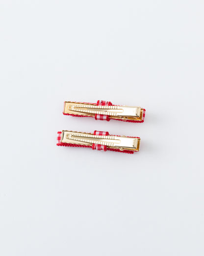 Mini Ribbon Hair Clip【IVORY】