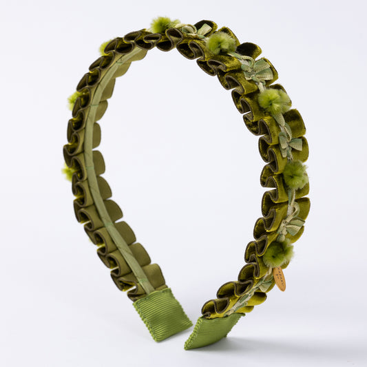 Velvet Puff Headband【OLIVE】