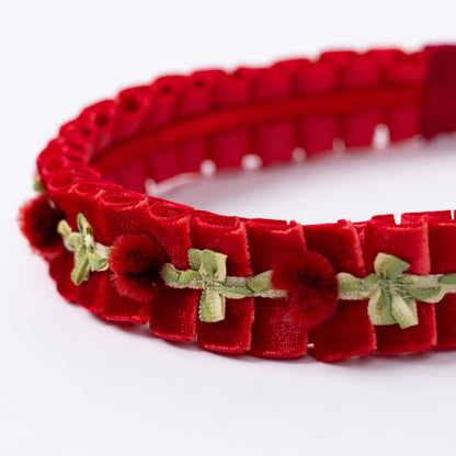 Velvet Puff Headband【RED】