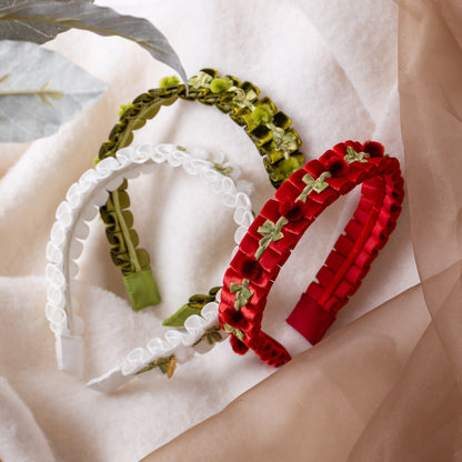 Velvet Puff Headband【RED】