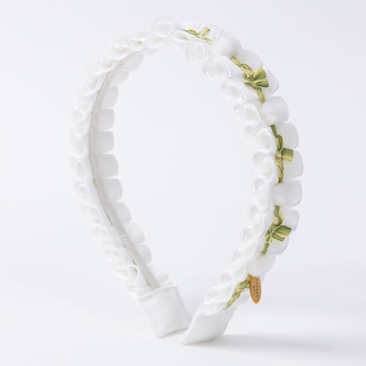 Velvet Puff Headband【WHITE】