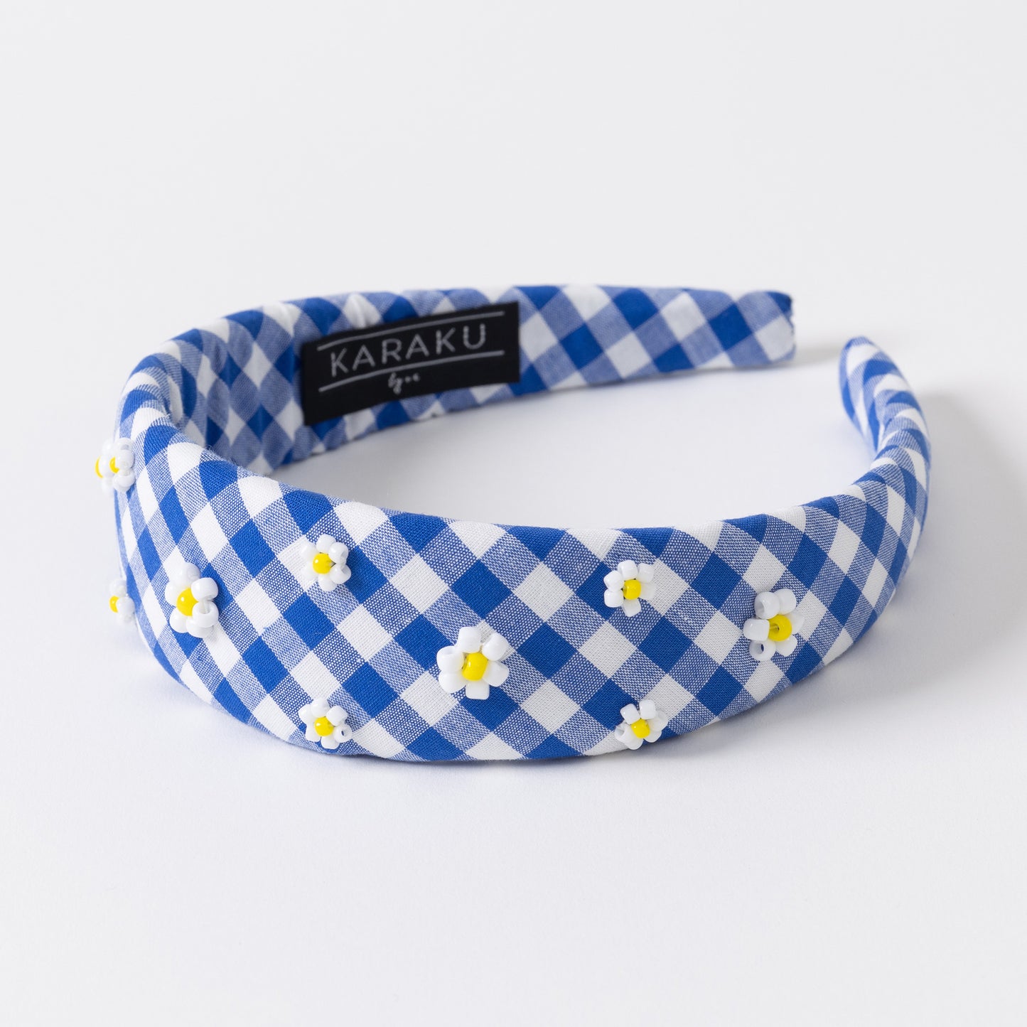 Gingham Daisy Headband【BLUE】