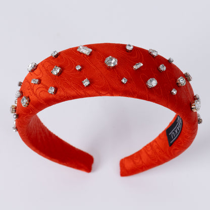 Red Silk kimono×Clear Bijou Headband