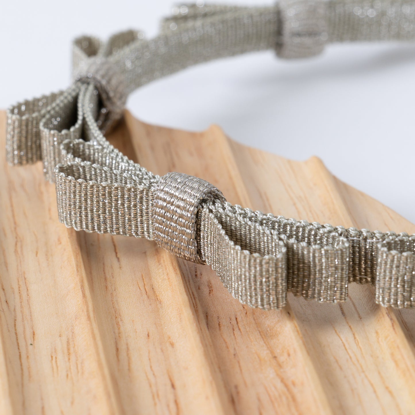 Glitter Mini Ribbon Headband【SILVER】