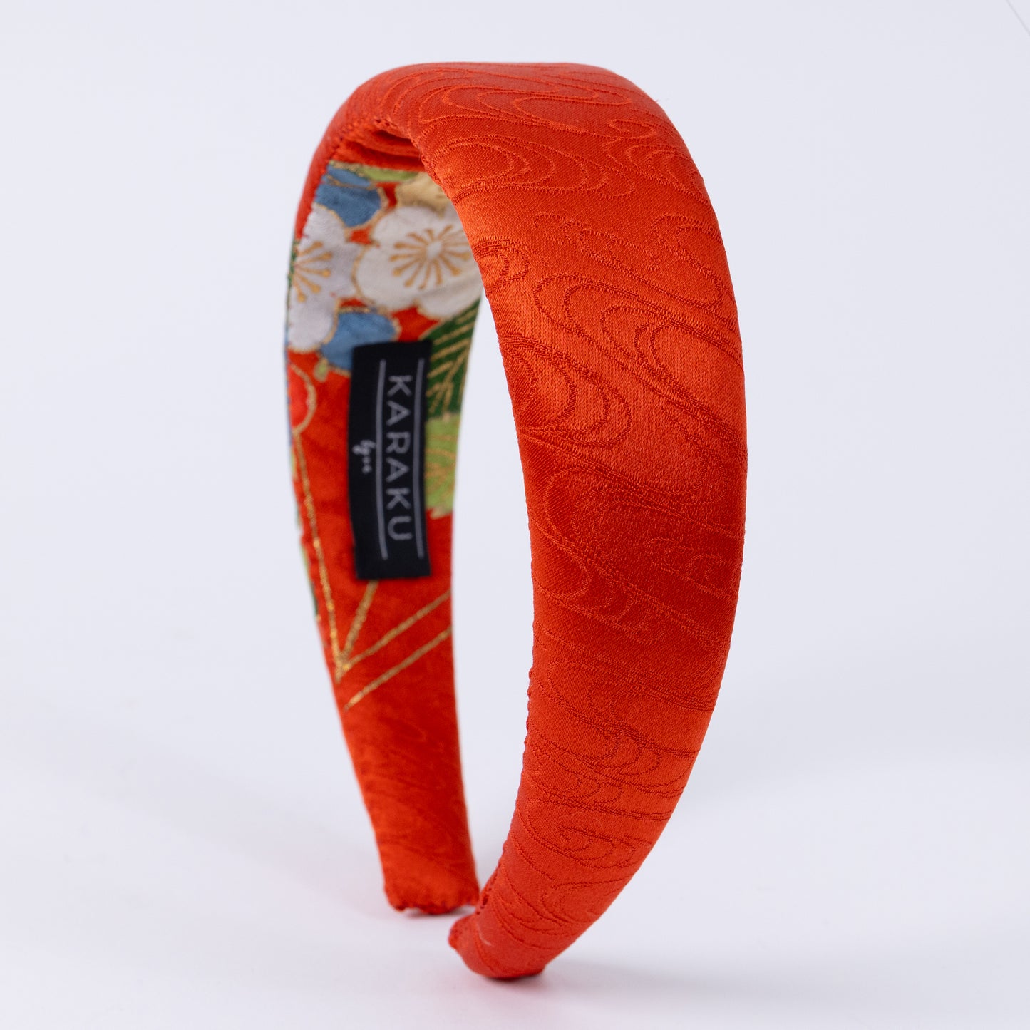 Red Silk Kimono×Flower Print Headband