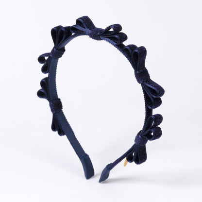 ⏰7月2日-7月5日受注⏰　Chenille Mini Ribbon Headband【NAVY】