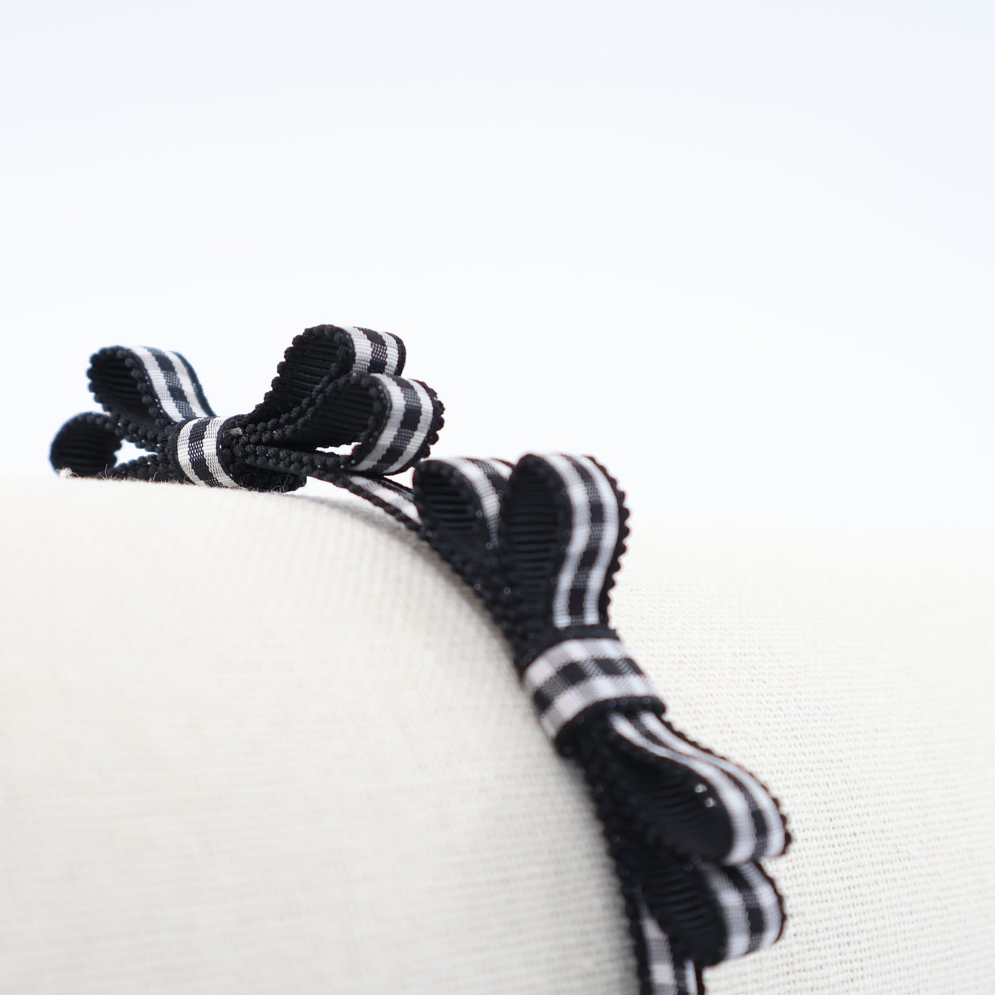 Mini Ribbon Headband【GINGHAM BLACK】