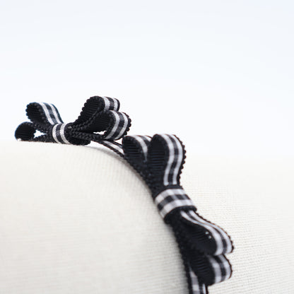 Mini Ribbon Headband【GINGHAM BLACK】