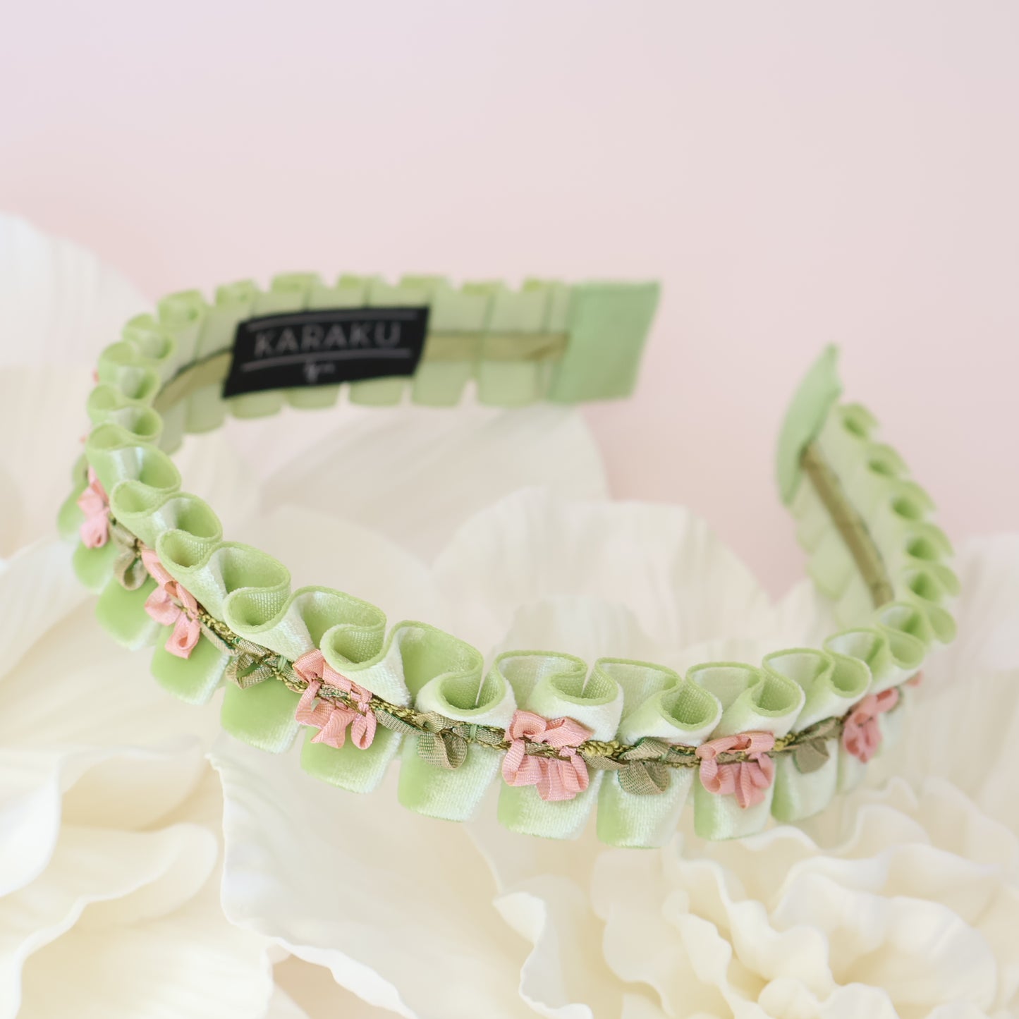 Velvet Blossom Headband【GREEN】