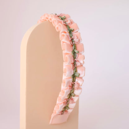 Velvet Blossom Headband【PINK】