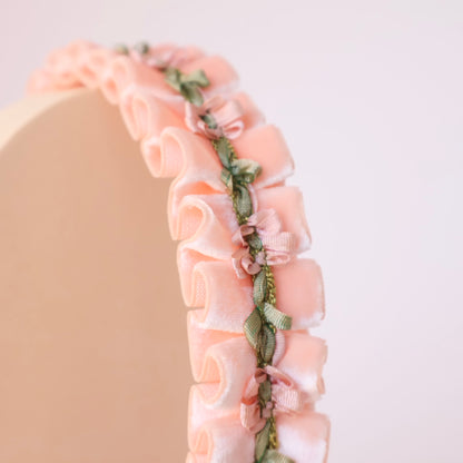 Velvet Blossom Headband【PINK】